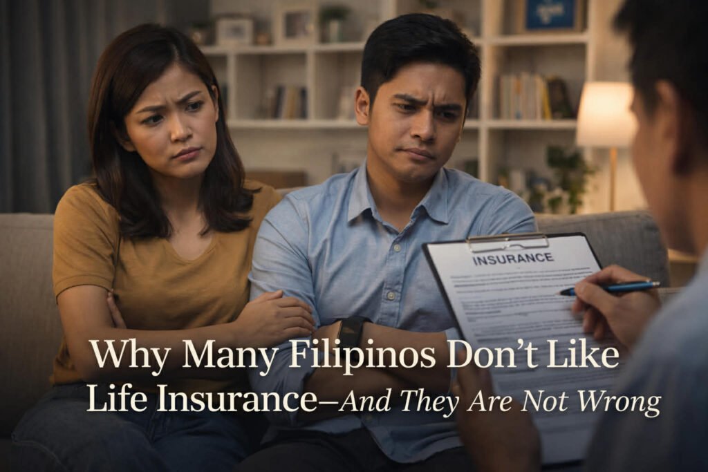 A quiet moment of a Filipino couple reviewing expenses and thinking about the family’s future.